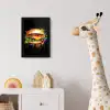 Hamburger - Graffiti - Verf - Kleurrijk - Eten - Abstract fotolijst zwart zonder passe partout klein -usfeer4_kinderkamer