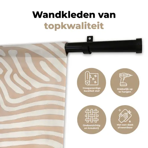 Beige - Aardspatroon Wandkleed katoen klein -sfeer2