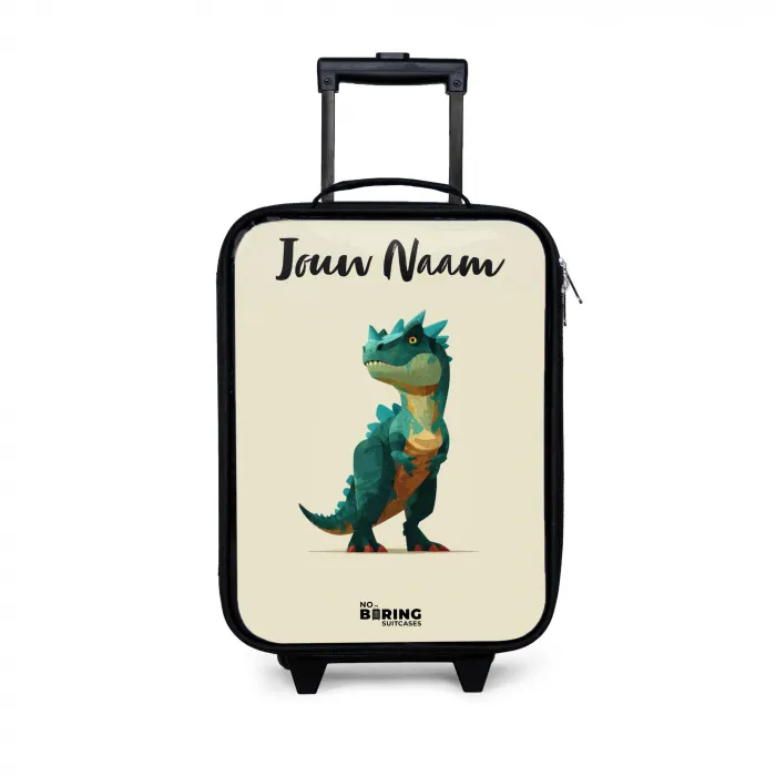 Dino - Dier - Groen Kinderkoffer - Zwart klein -3d