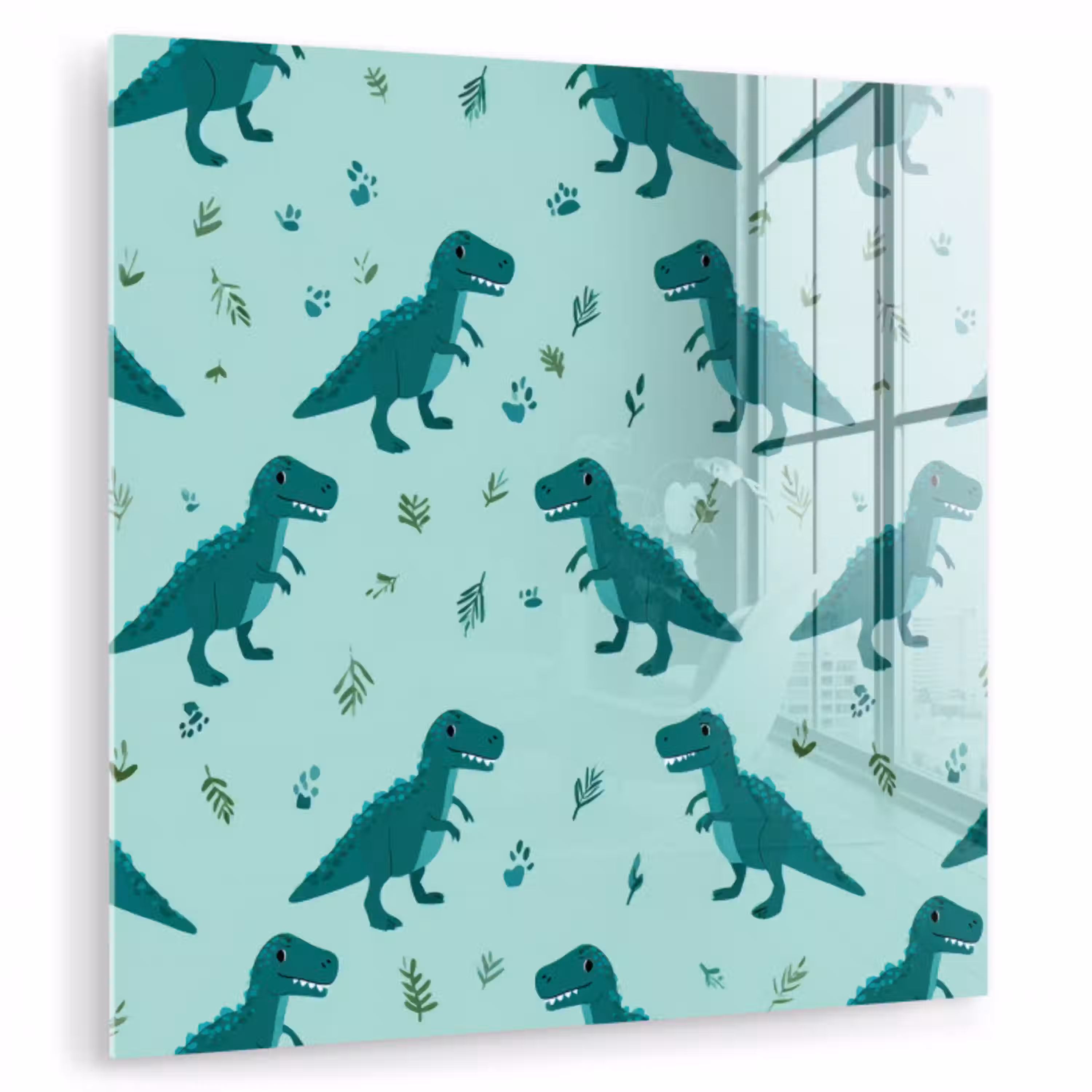 Donkergroen - Dinosaurussen - Afdrukken - Bladeren plexiglas 5mm klein -zzzproduct_nieuw