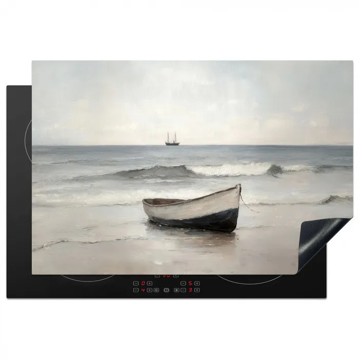 Roeiboot - Zee - Horizon Inductie beschermer vinyl 3mm klein -3d