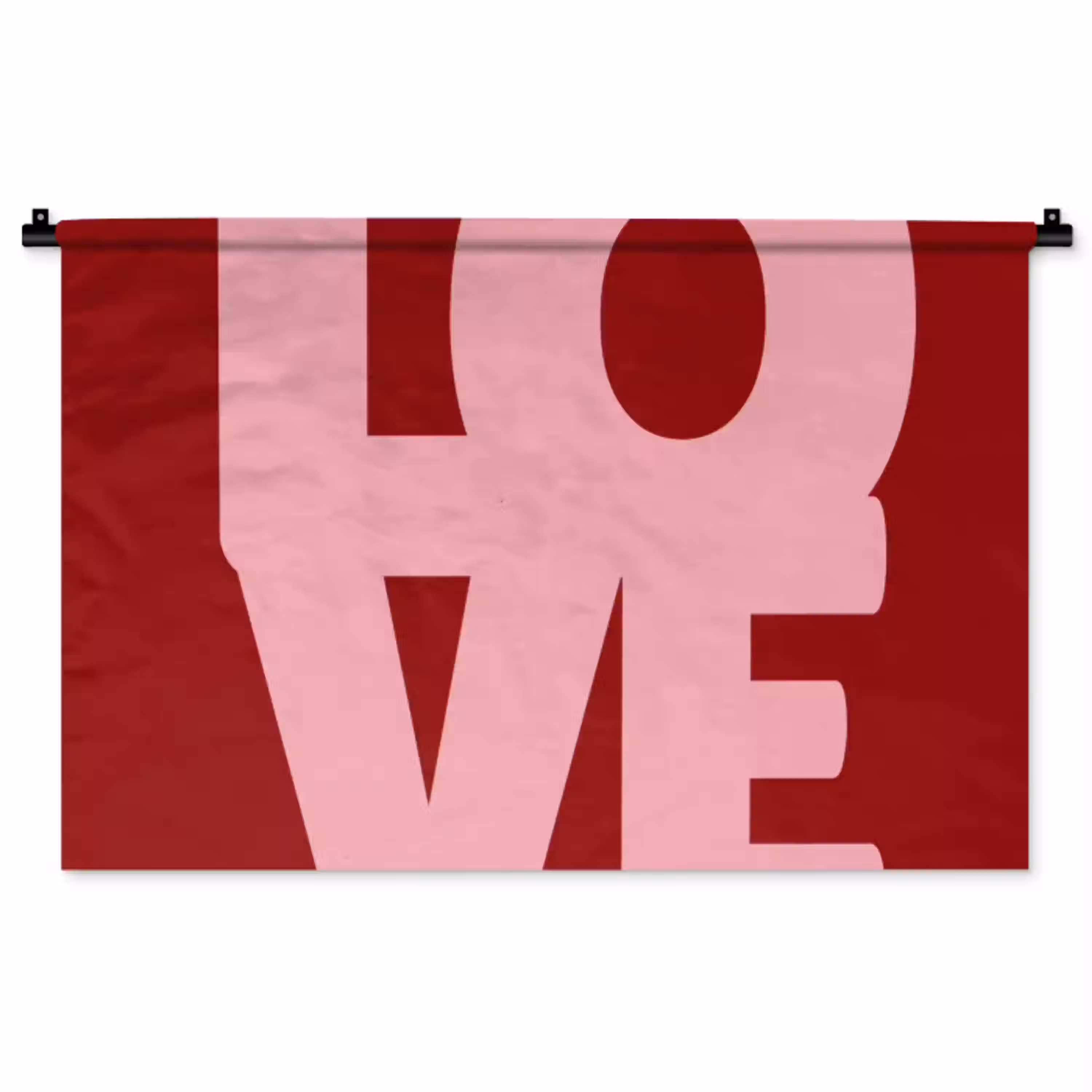 Love - Rood - Blokletters Wandkleed katoen middel -zz3d