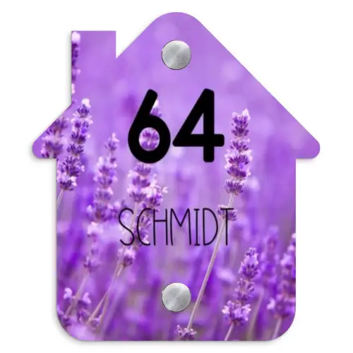 Lavendel - Modern Naambord Huisje klein -3d