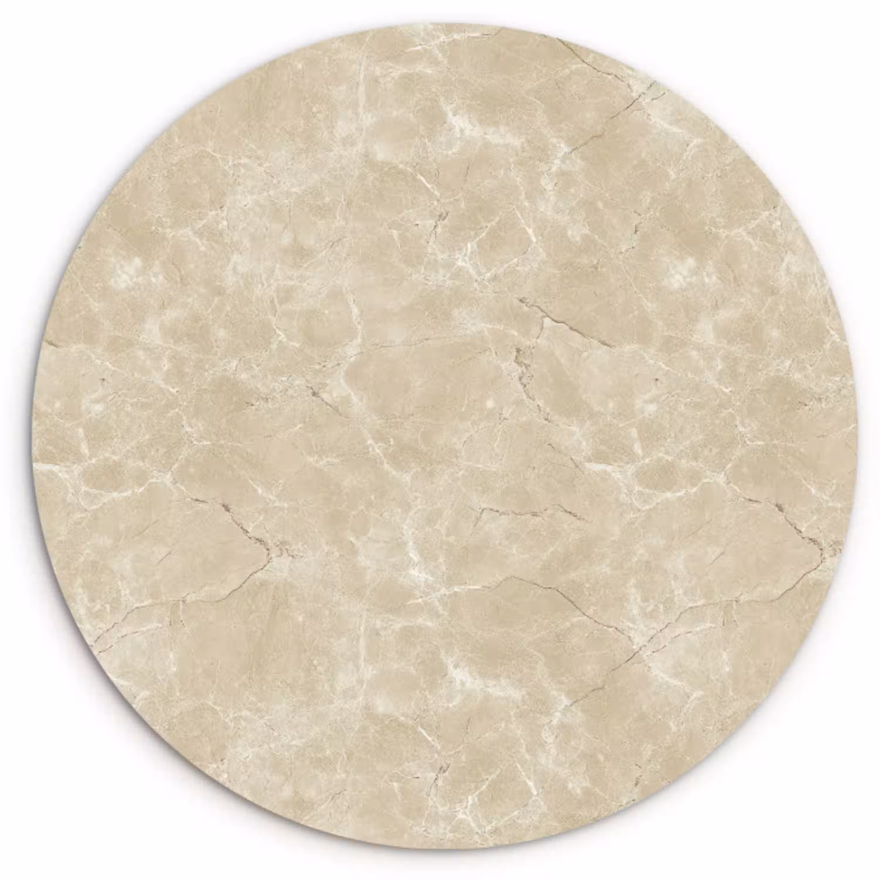 Lichtbeige - Marmer - Diffusie adering Wandcirkel kunststof plaat 5mm dik klein 188 -3d