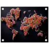 Wereldkaart - Snoepjes - Felle kleuren tuinposter los doek klein -3d