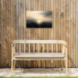 Zon - Horizon - Zee Tuinposter op houten frame 2 cm dik klein -sfeer4