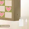 Olijfgroen - Hartjes - Patroon - Retro Light Box met batterij (Wandlamp) middel 907 -USP_websiteoplaadbaarNL