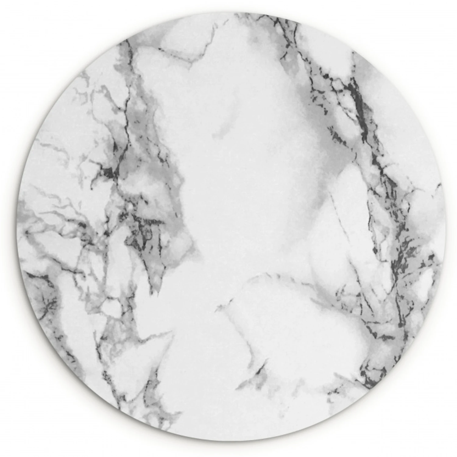 Marmer - Steen - Wit - Grijs - Zwart - Marmerlook Wandcirkel kunststof plaat 5mm dik klein -3d