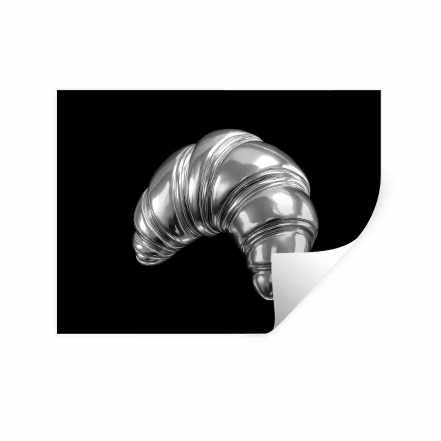 Wandtattoo – Croissant - Metall - Silber