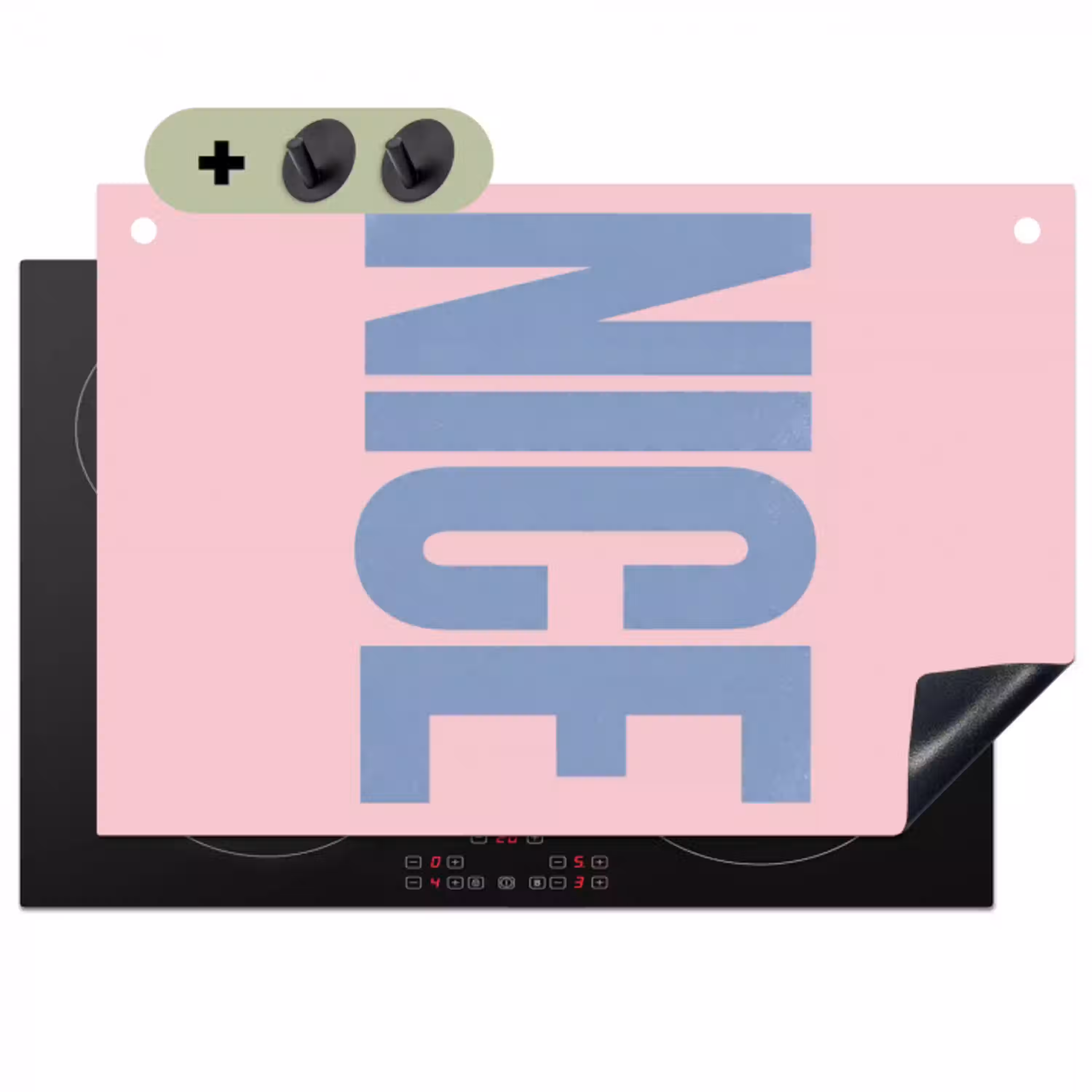 Nice - Paars - Roze Inductie beschemer met haakjes klein -3d