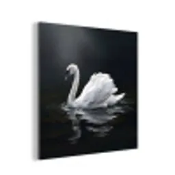 Zwaan - Water - Natuur - Realistisch - Wit aluminium wit klein -3d