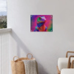 Kameleon - Dieren - Neon - Kleur tuinposter los doek klein -sfeer8