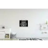 Dieren - Leeuw - Zwart - Wit - Portret textielposter latten blank klein -kinderkamer