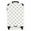 Crèmekleurige achtergrond met bruine hartjes NBS - Handbagage koffer - Volwassenen Unisex middel -productfoto_recht