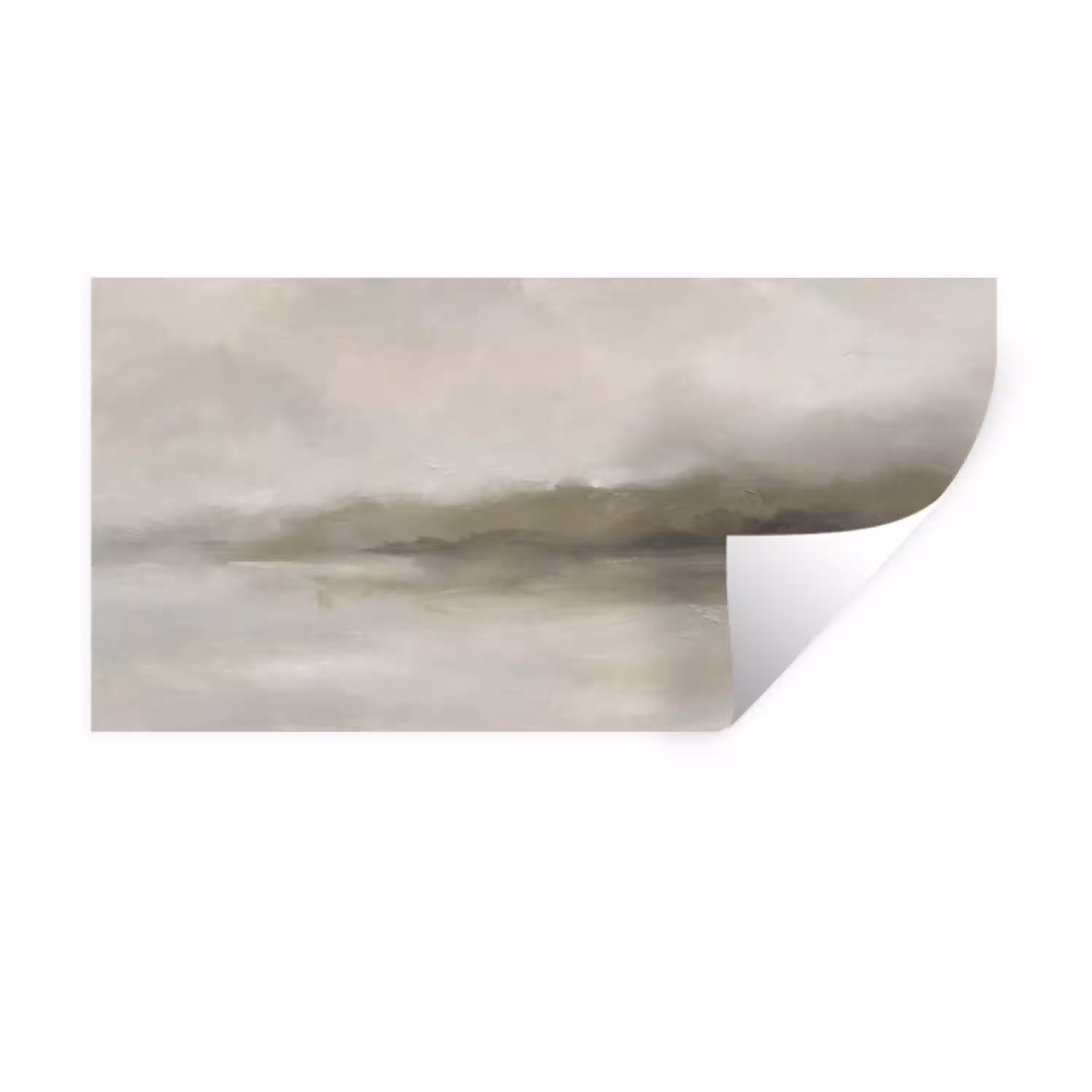 Abstract - Landschap - Nevel - Modern - Grijs Muursticker klein -3d