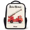 Brandweerwagen - Getekend - Rood Rugzak - Zwart middel -3d