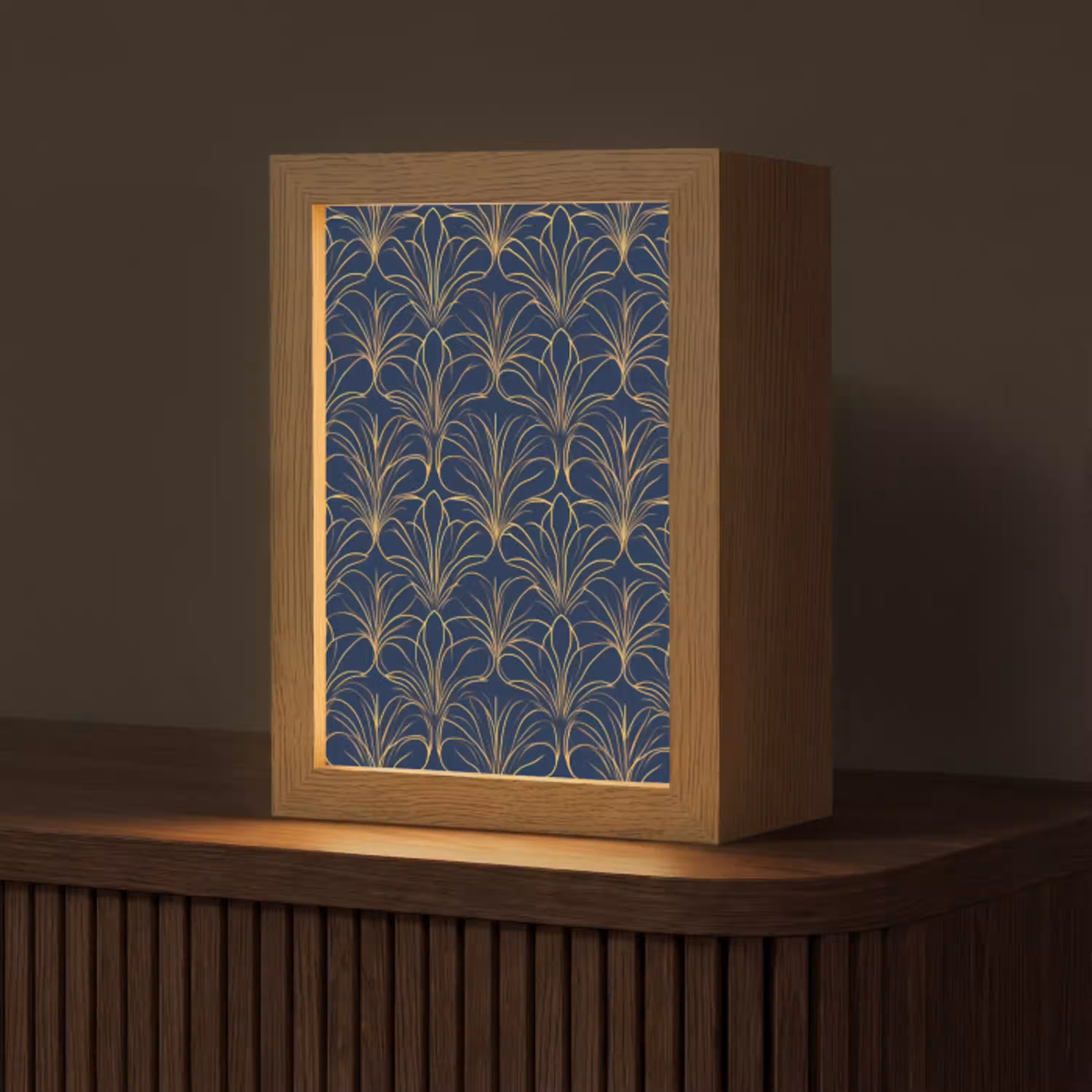 Deco - Waaier - Blauw Light Box met kabel (Tafellamp) klein 925 -z3d_website