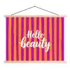 Modern - Hello - Oranje textielposter latten blank klein -3d