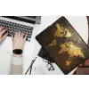 Wereldkaart - Goud - Roest laptophoes neopreen klein -bureau