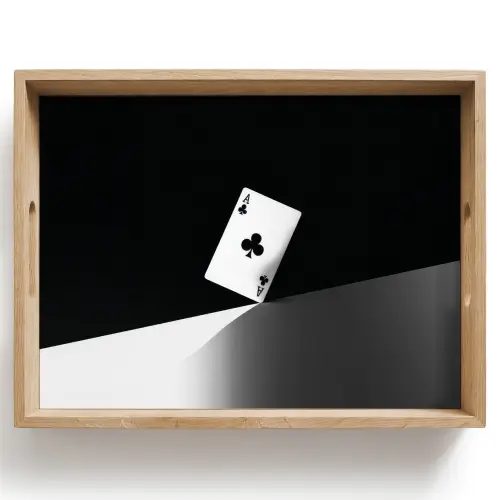 Speelkaart - Klaver - Abstract - Zwart Dienblad Rechthoek middel -z3d_shopping