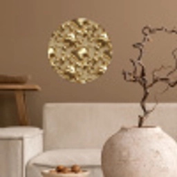 Druppels - Organisch - Goud Wandcirkel behangsticker klein 186 -sfeer1