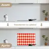 Golvend patroon - Retro - Rood - Beige keuken achterwand spatscherm klein 900 -voor_na_FR