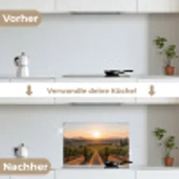 Wijngaard - Zonsondergang - Landschap keuken achterwand spatscherm klein -voor_na_DE