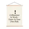 Grill - Uitroepteken - Zwart - Tekst textielposter latten blank klein -3d