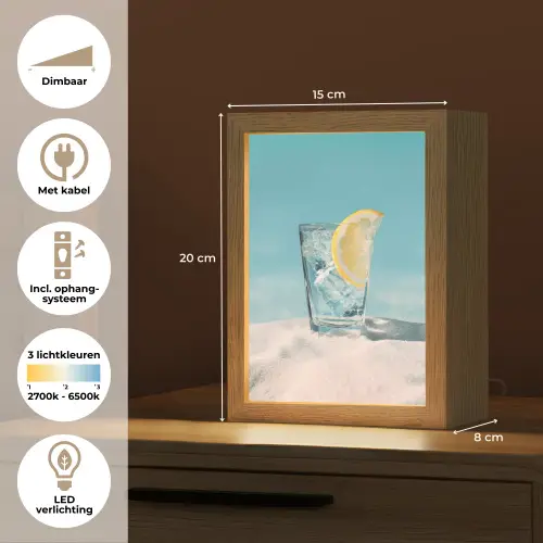 Glas - ijsblokjes - Citroen Light Box met kabel (Tafellamp) klein -USP_NL