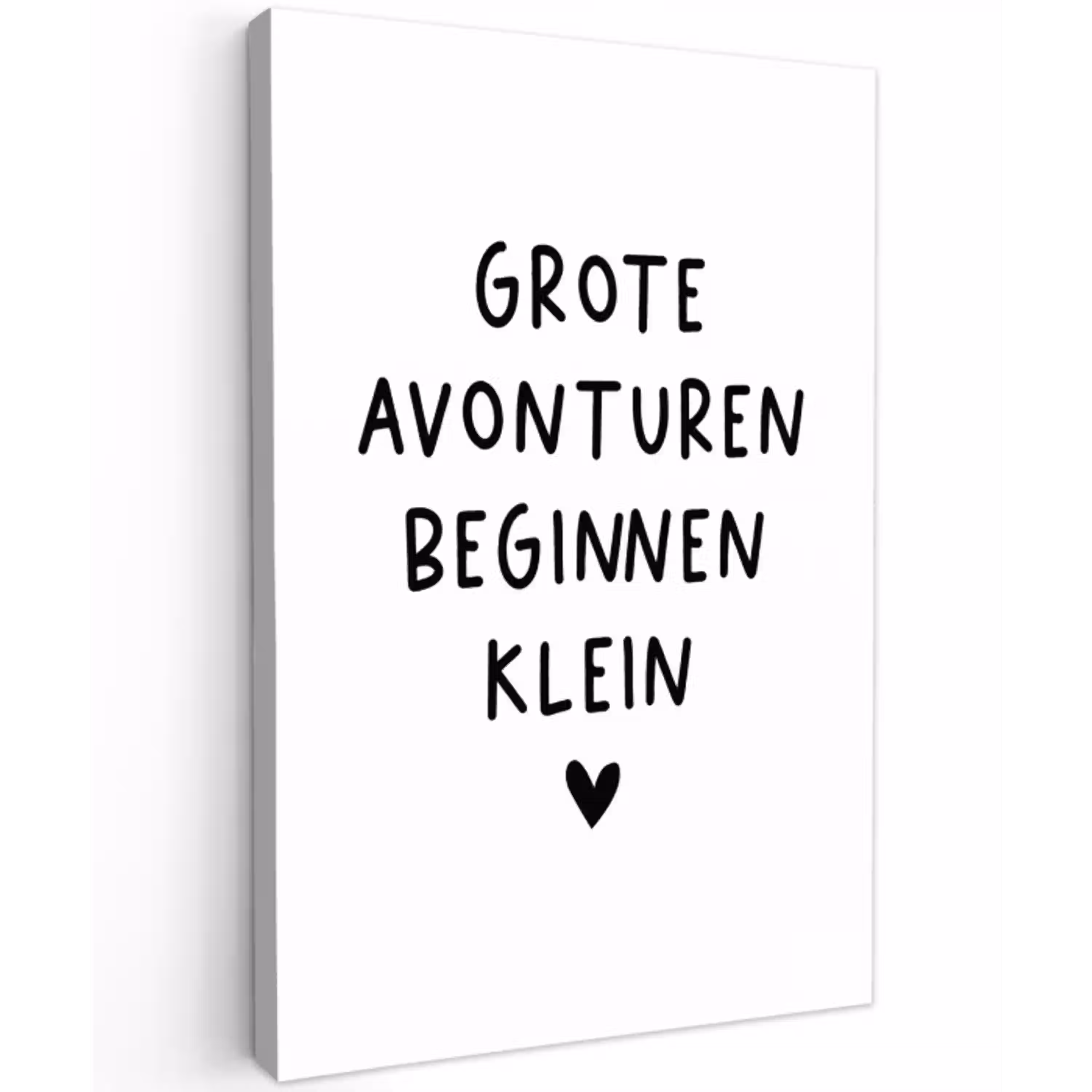 Quotes - Spreuken - Grote avonturen beginnen klein Tuinposter op houten frame 2 cm dik klein -3d