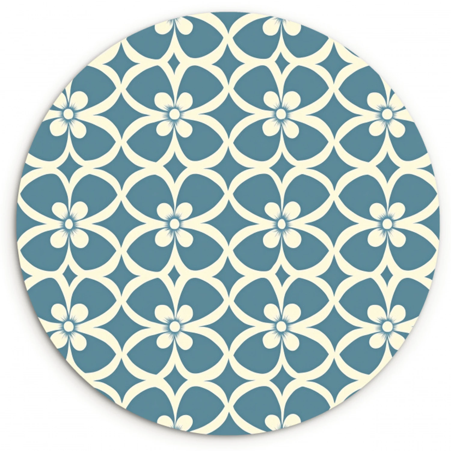 Patroon - Symmetrisch - Blauw Wandcirkel kunststof plaat 5mm dik klein 188 -3d