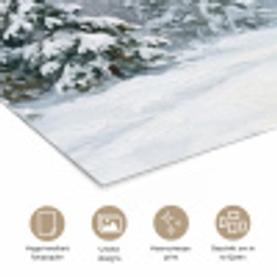 Bospad - Dennen - Sneeuw - Winter - Rustgevend poster papier klein -closeup_NL