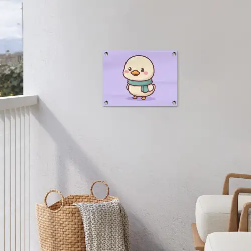 Eend - Sjaal - Paars tuinposter los doek klein -sfeer8