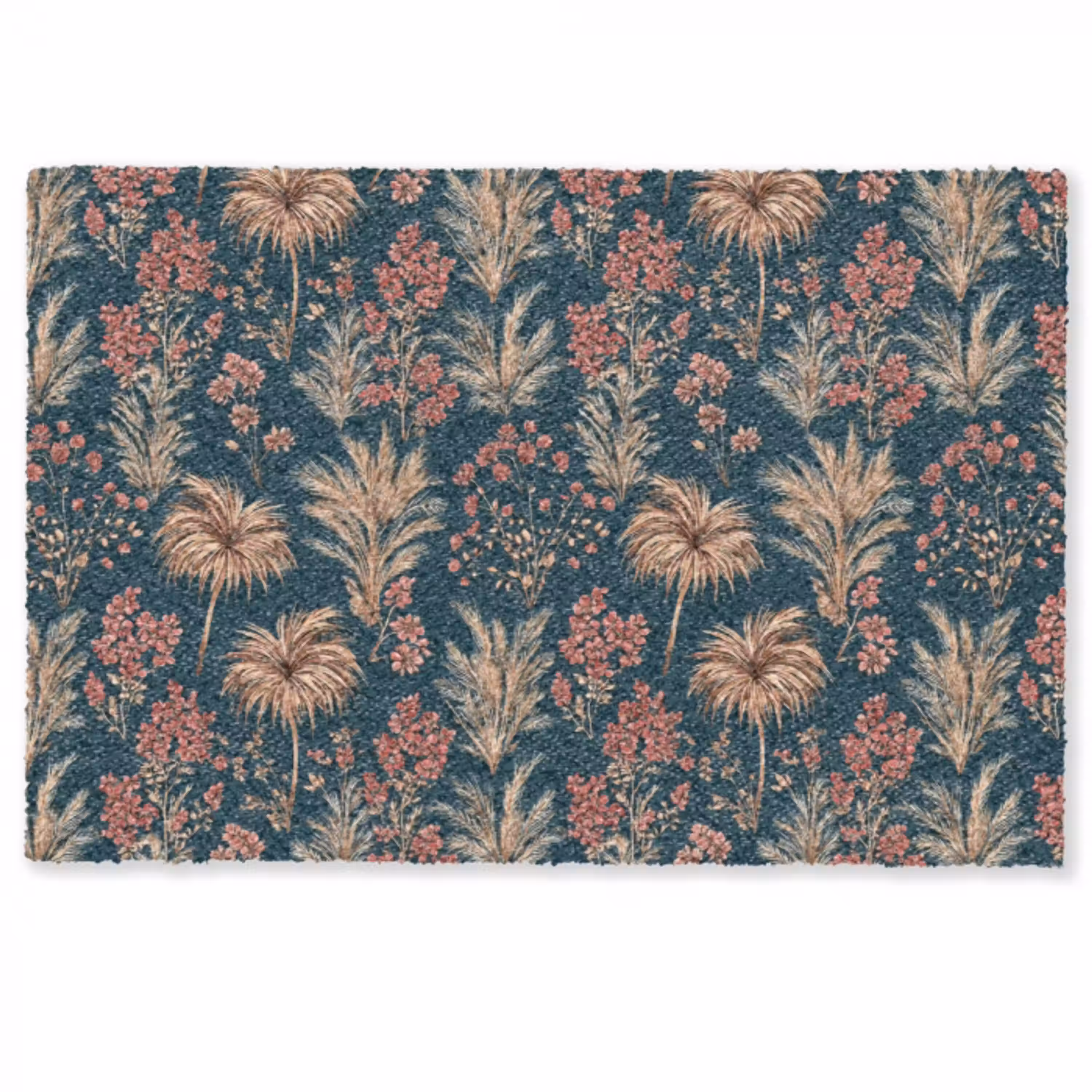 Botanisch - Patroon - Blauw Deurmat klein 898 -zkaufland3d