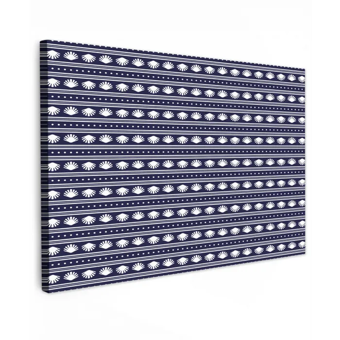 Schelp - Nautisch - Blauw - Wit Tuinposter op houten frame 2 cm dik klein 845 -3d