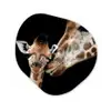 Giraffe - Dieren - Zwart - Portret - Dieren Wandcirkel Organisch Forex 3mm klein -3d