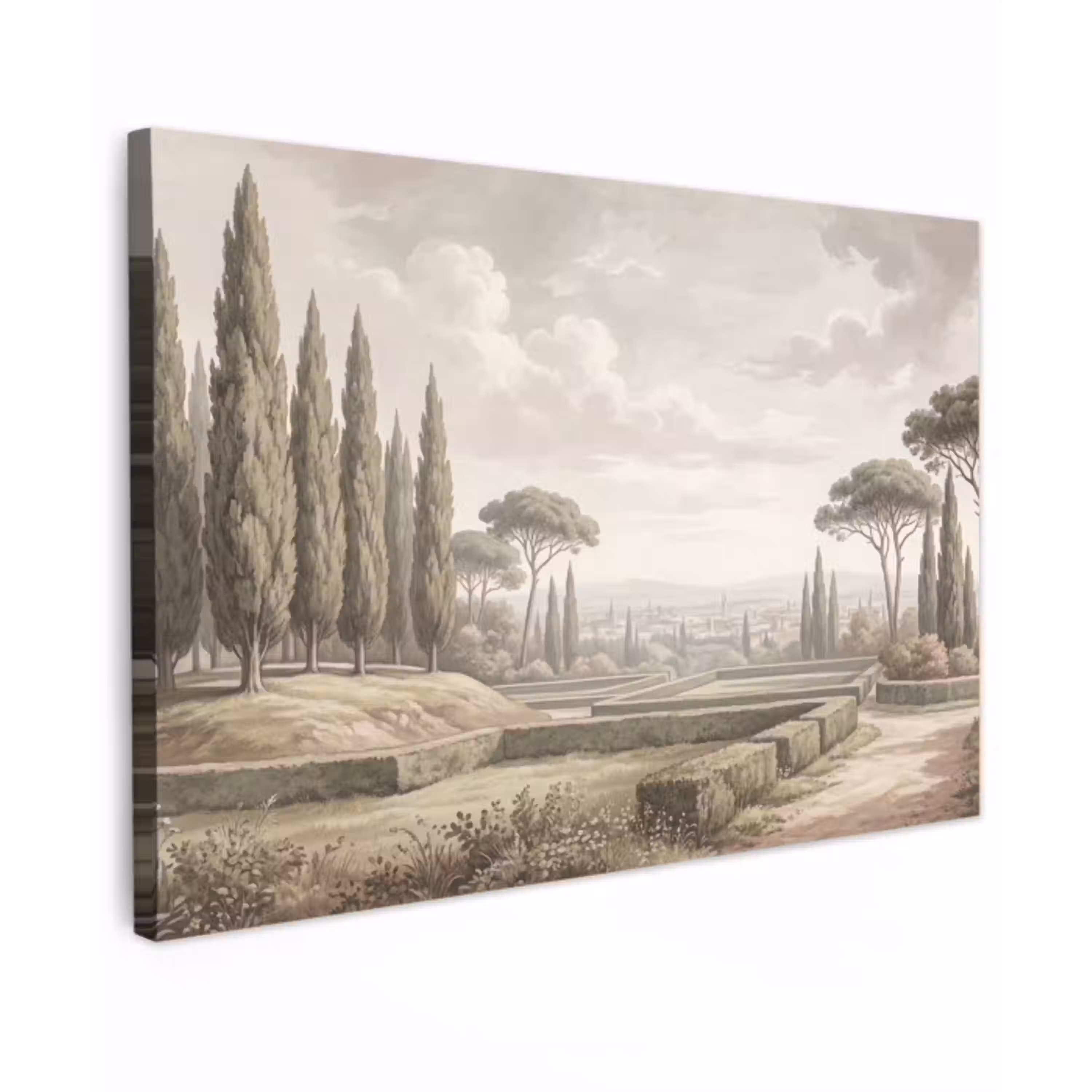 Vallei - Tuin - Natuur - Groen Tuinposter op houten frame 2 cm dik klein -3d