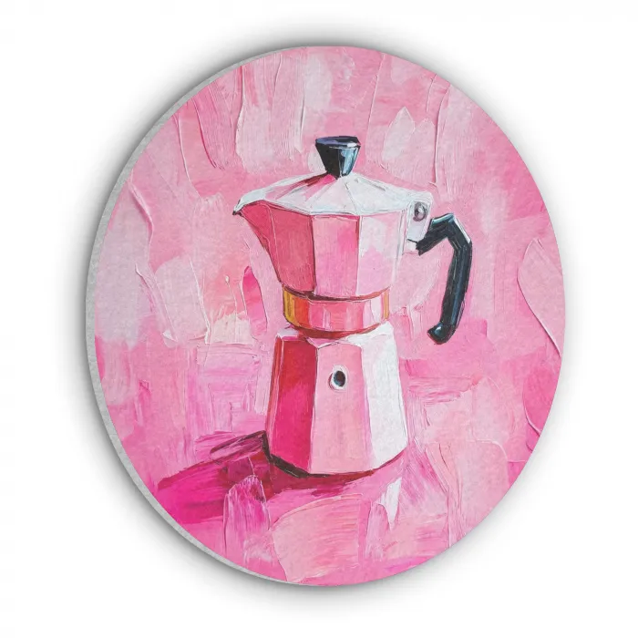 Roze - Verf - Coffee Akoestische PET Vilt - Rond klein -3d