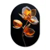 Bloem - Orchidee - Oranje Wandcirkel Ovaal Aluminium middel -3d