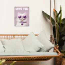 Kat - Love - Paars - Valentijn tuinposter los doek klein -sfeer7