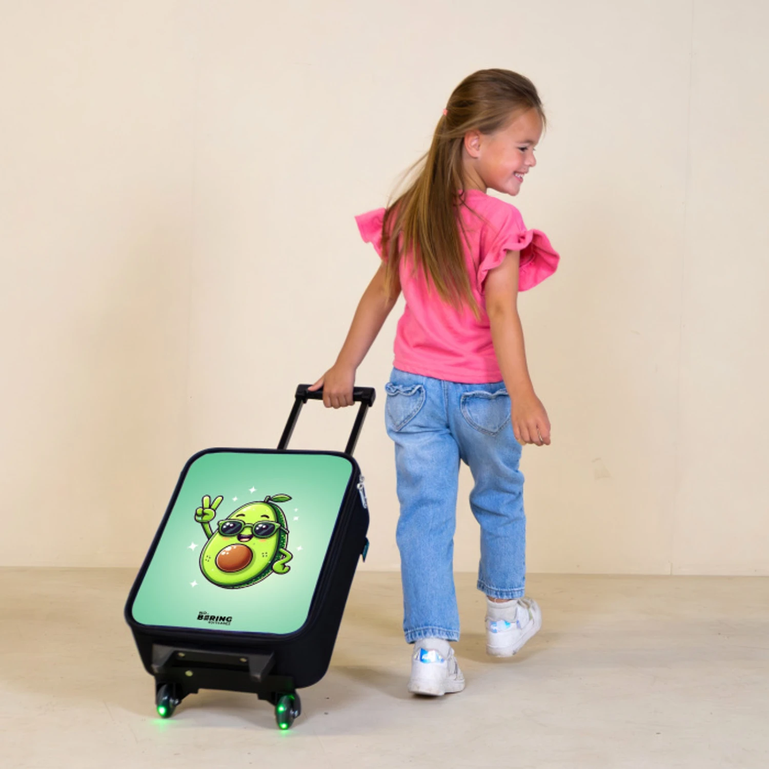 Appie avocado Kinderkoffer - Zwart klein -sfeer1