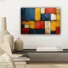 Vintage - Kunst - Blauw - Rood - Modern canvas 2cm klein -sfeer6