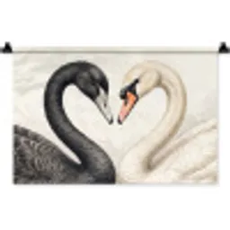 Zwanen - Hartvorm - Dieren Wandkleed katoen klein -zz3d