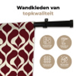 Rood - Druppelpatroon - Grafisch Wandkleed katoen klein 269 -sfeer2
