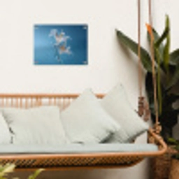 Lelies - Blauw - Glazen tuinposter los doek klein -sfeer7
