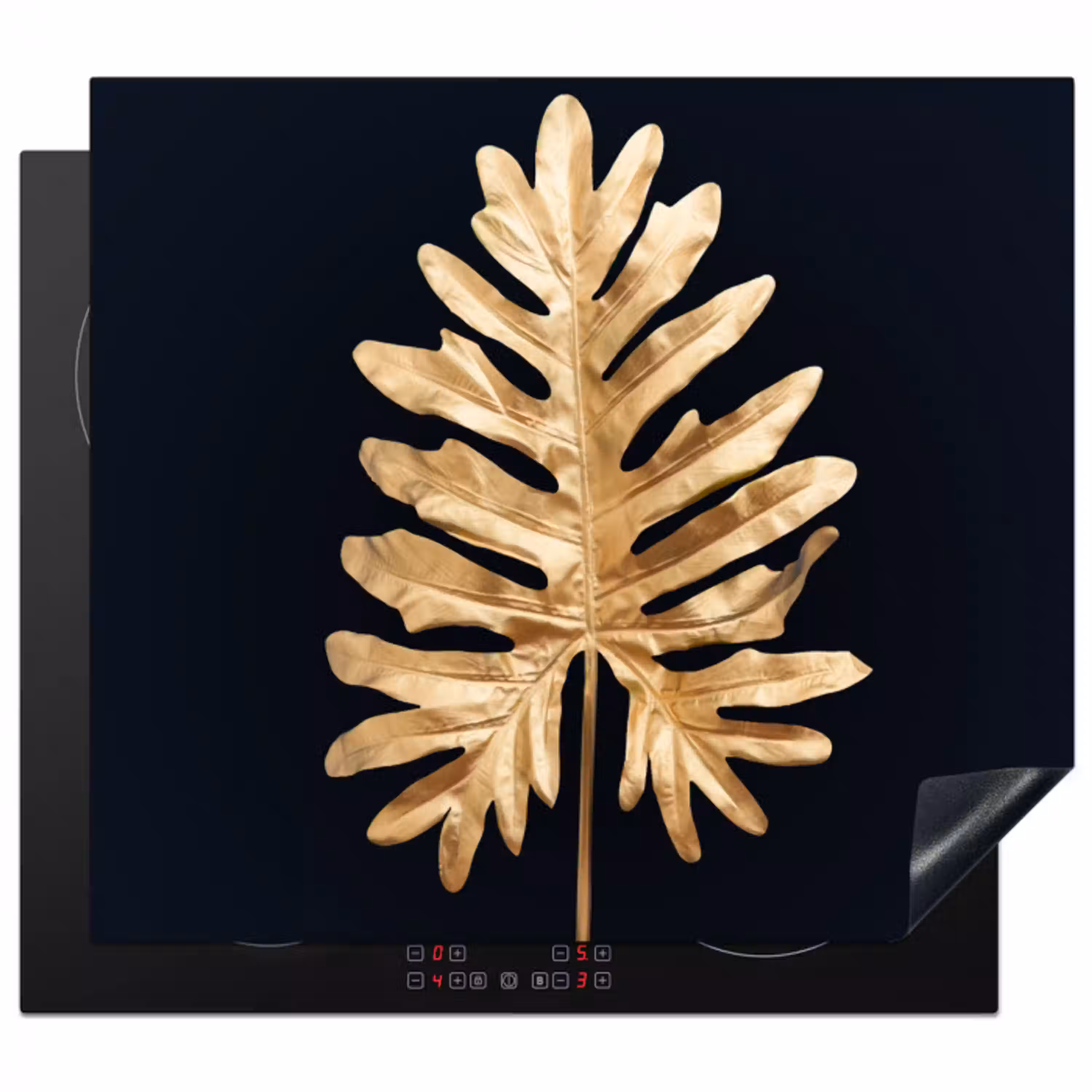 Gouden Monstera Majesteit Inductie beschermer vinyl 3mm klein -3d