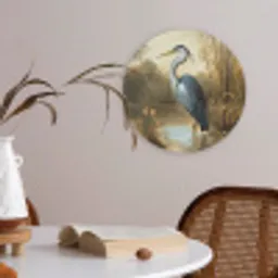 Reiger - Water - Planten Akoestische PET Vilt - Rond klein -sfeer3