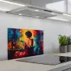 Wijn - Vrouw - Sfeervol - Kleurrijk keuken achterwand spatscherm klein -3d_schuin