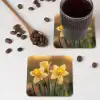 Bloemen - Geel - Wazig onderzetter kurk middel -sfeer2