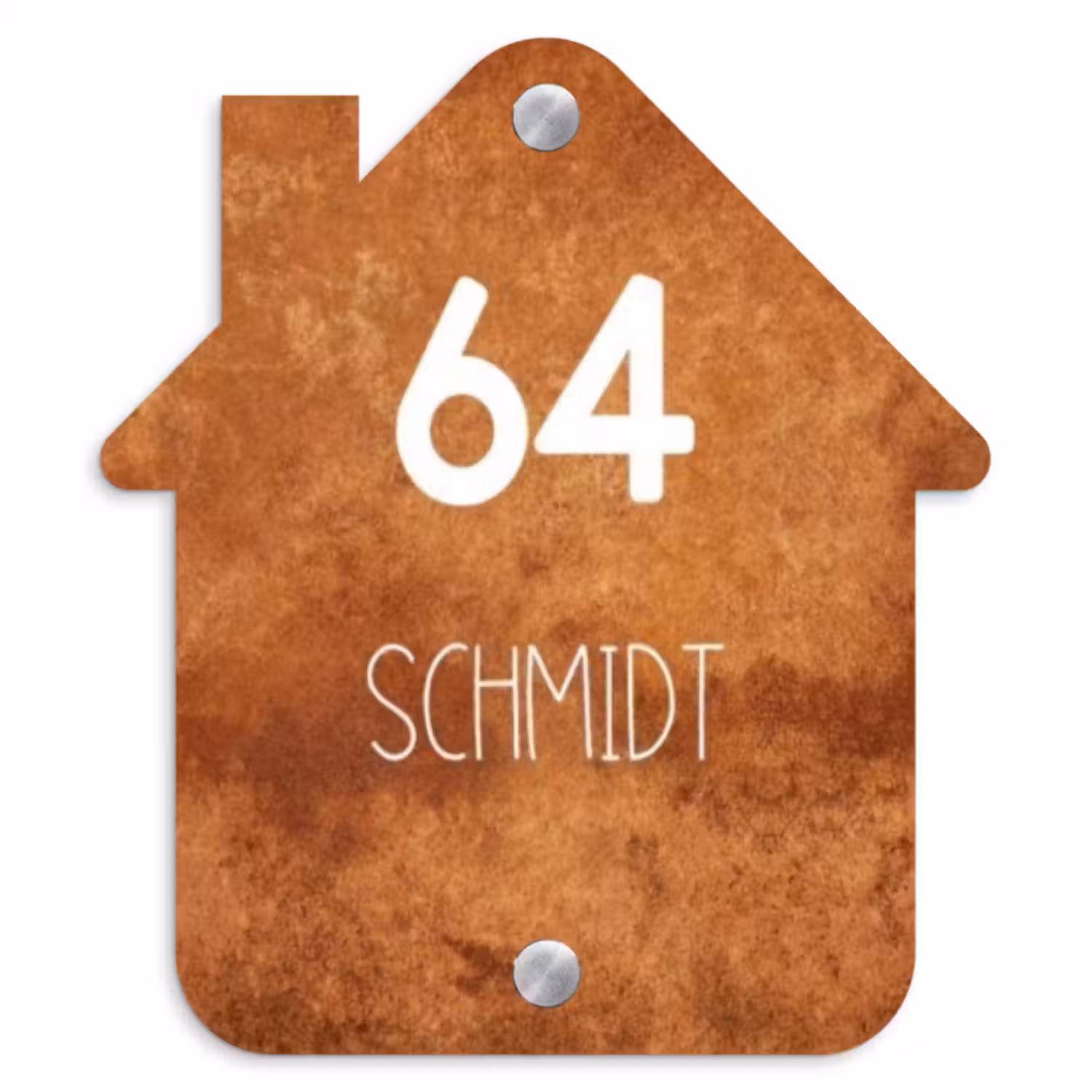 Namensschild Haustür Häuschen - Rost - Modern
